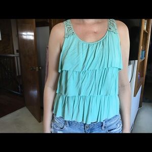 Forever 21 Mint Green Crochet Top